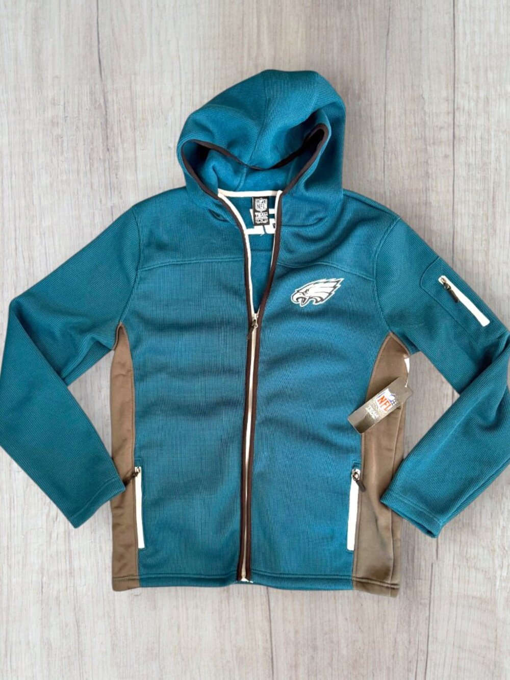 NWT Philadelphia Eagles NFL Team Apparel Hooded Full Zip Performance Jacket M